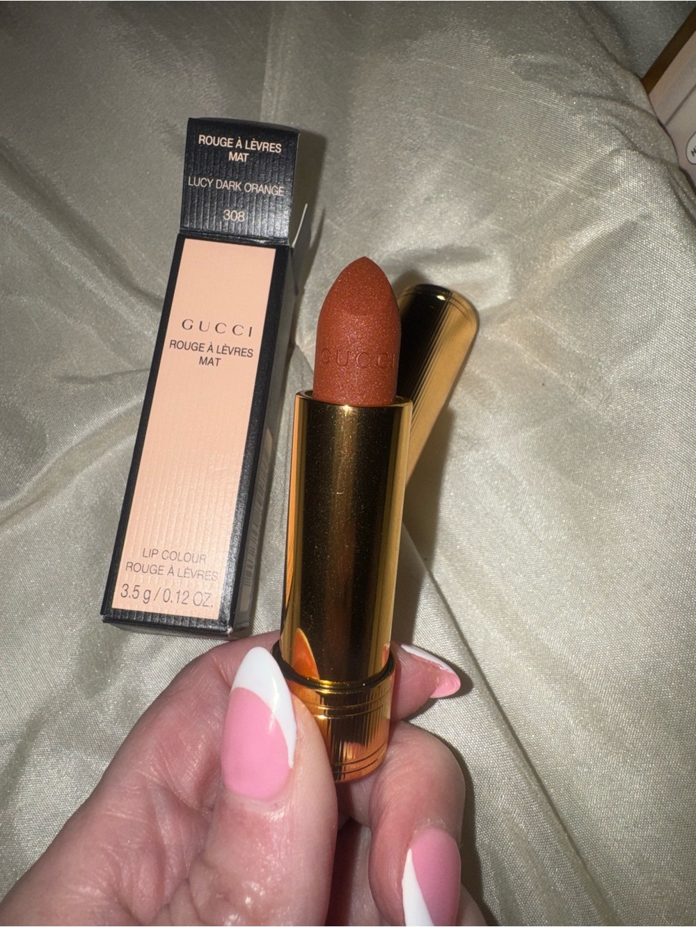Gucci Matte Lipstick Lucy Dark Orange - Warm Terracotta